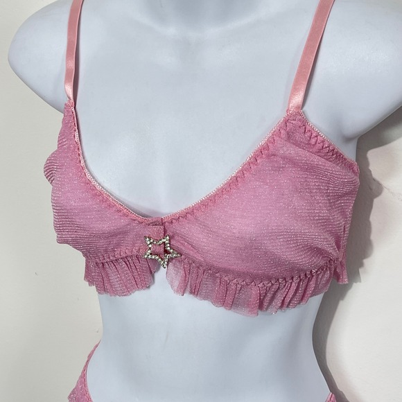 Dolls Kill Sugar Thrillz Star Class Lingerie Set - Pink Size XL NEW - Picture 2 of 5
